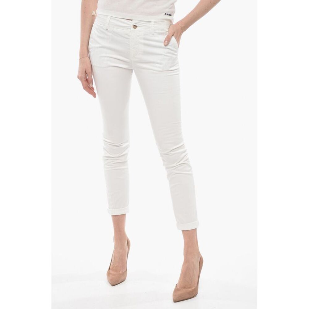 URBAN FOREST Stretch Cotton Chino Pants MALLARD with Turn-Up Hem